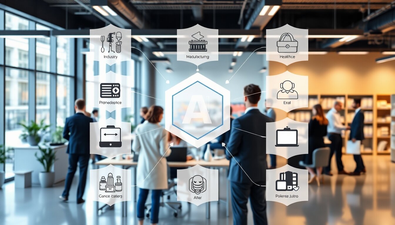 業界別AI活用事例を示すビジネス環境